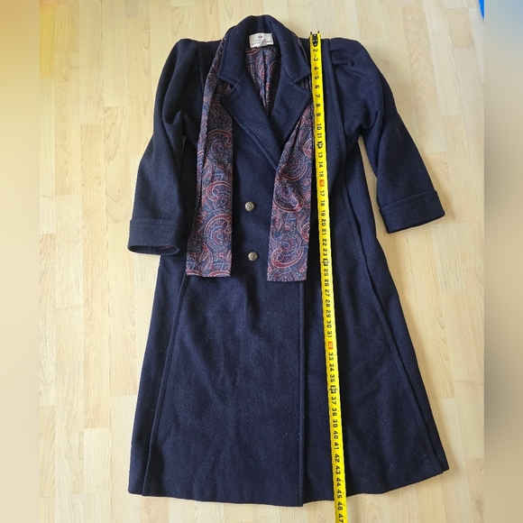 Vintage Worthington Essentials Petite trench coat wool size 12 petite with scarf - Picture 6 of 9